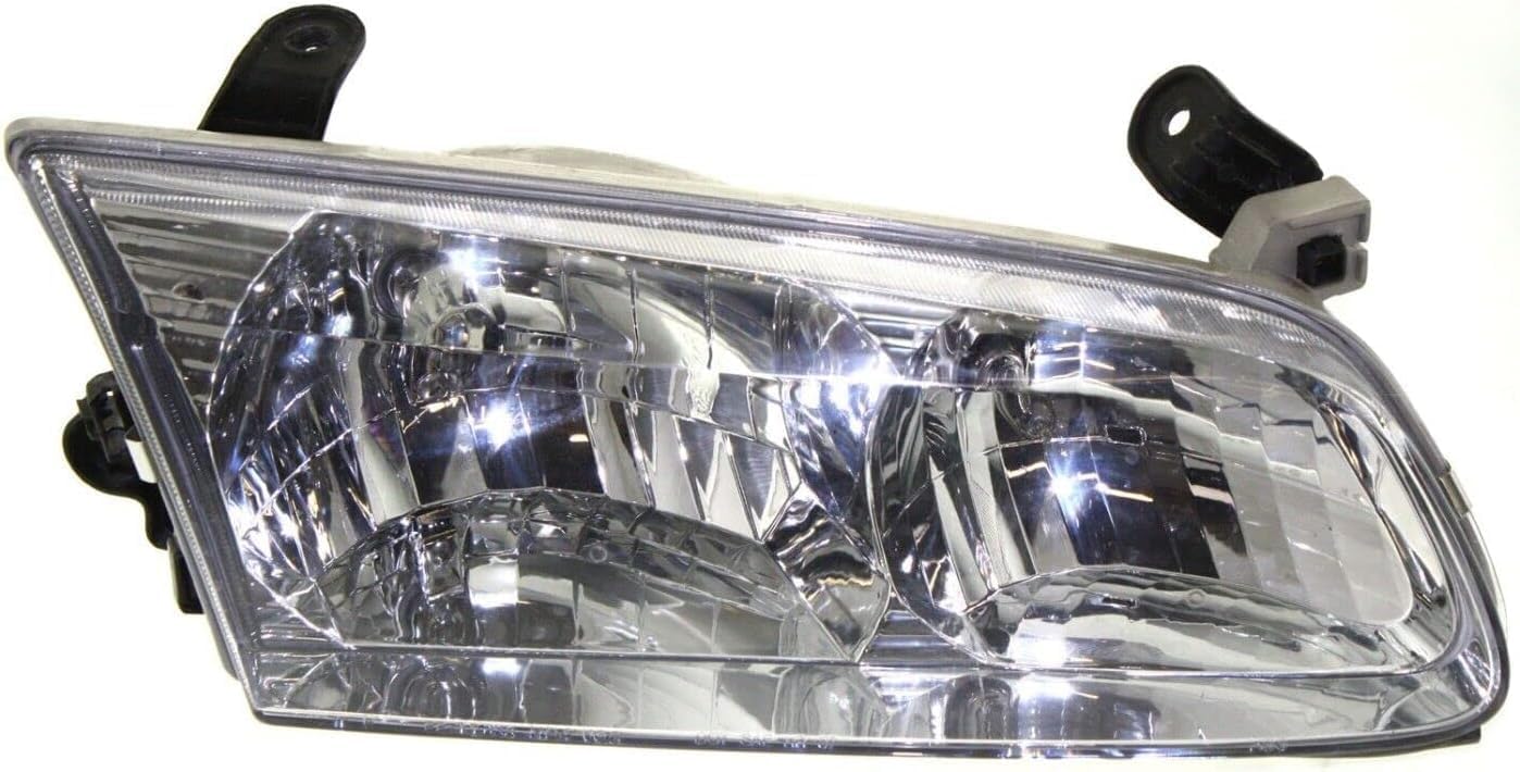 Front Grille Chrome Shell With Painted Silver Insert + Headlights + Corner Lamps Assembly Right Passenger & Left Driver Side Direct Replacement Compatible With Toyota Camry 2000-2001