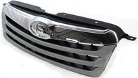 Front Bumper Upper Grille Silver Shell With Textured Insert Direct Replacement Compatible With 2010-2012 Subaru Outback SU1200143 91121AJ04B