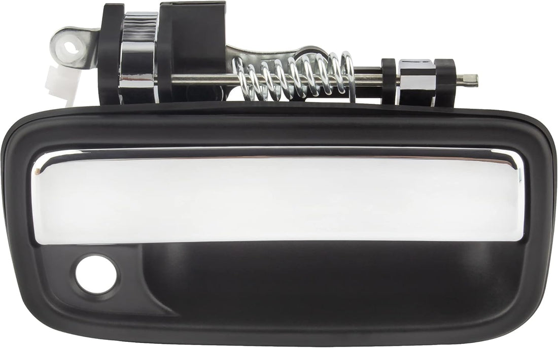 Front Exterior Door Handle Black Bezel with Chrome Lever Right Passenger Side Direct Replacement Compatible with 1995-2004 Toyota Tacoma TO1311123 6921035030