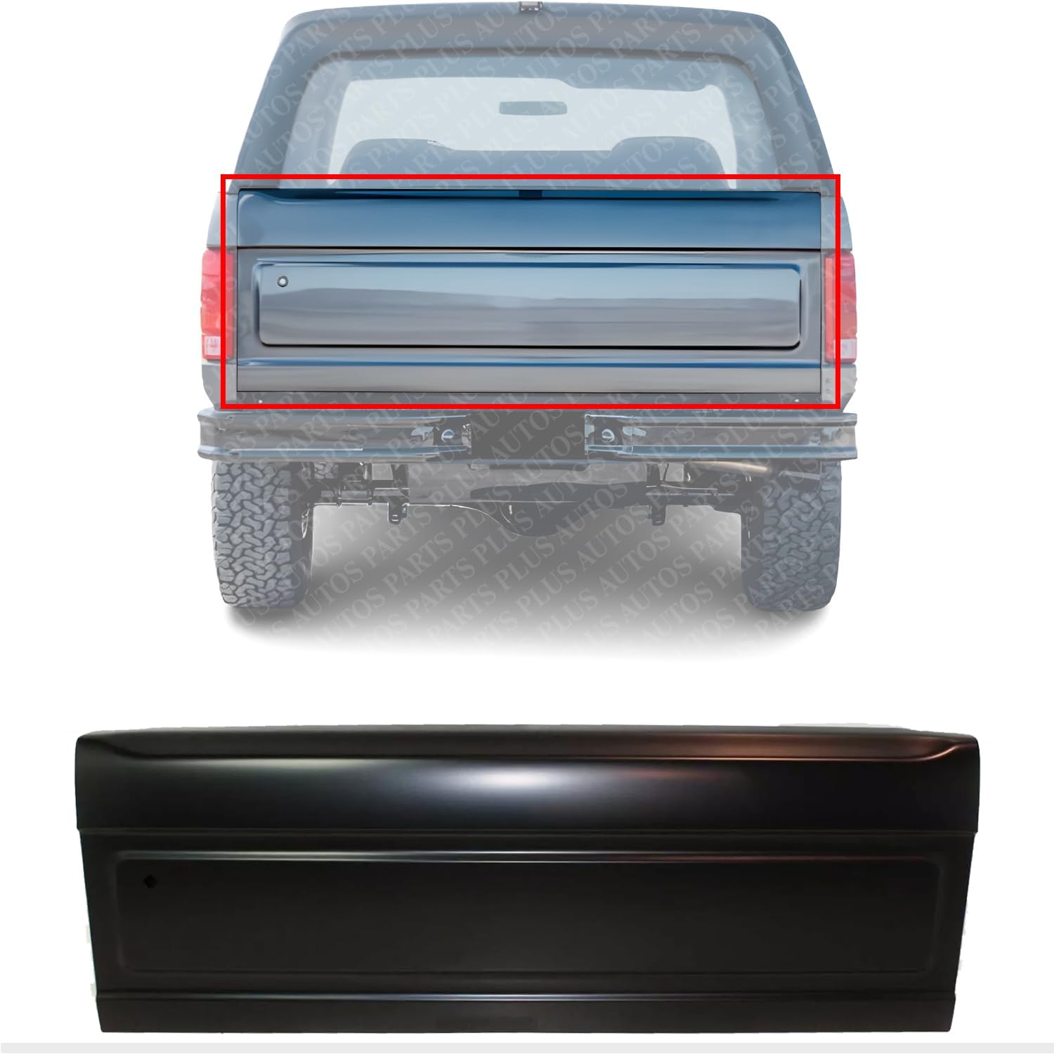 Tailgate Primed Steel Direct Replacement Compatible with 1978-1982 Ford Bronco FO1900102 E2TZ9840700A