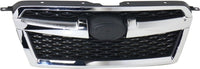 Front Grille Assembly Textured Shell And Insert With Chrome Molding Direct Replacement Compatible With 2013-2014 Subaru Legacy SU1200157 91121AJ13A
