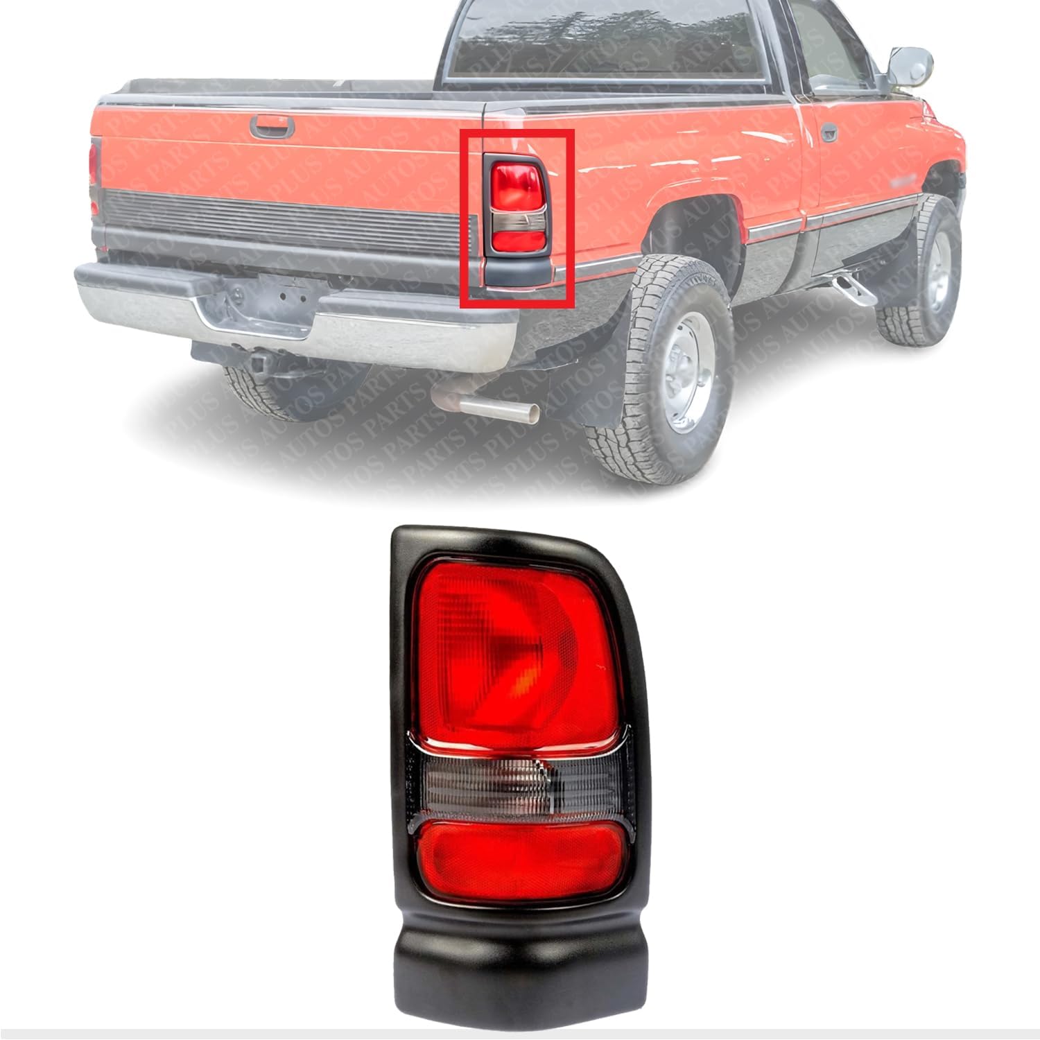 Tail Light Assembly Right Passenger Side Direct Replacement Compatible With 1994-2002 Dodge Ram Pickup CH2801122 55055264AC