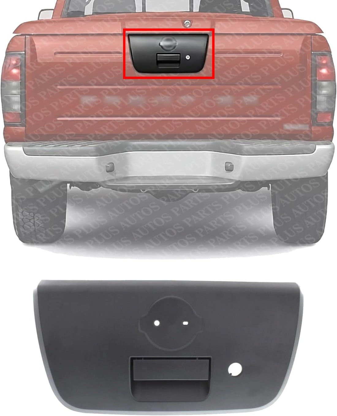 Tailgate Handle Textured with Keyhole Direct Replacement Compatible with 2001-2004 Nissan Frontier NI1915102 906069Z400 906068Z400