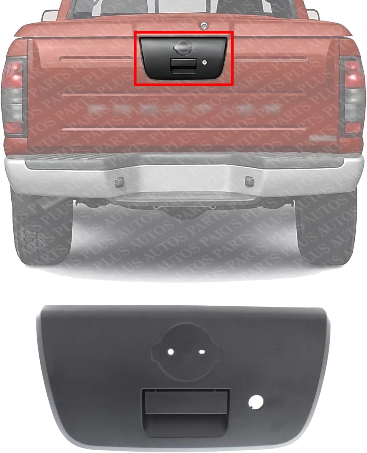 Tailgate Handle Textured with Keyhole Direct Replacement Compatible with 2001-2004 Nissan Frontier NI1915102 906069Z400 906068Z400