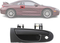 Front Exterior Door Handle Smooth Black Right Passenger Side Direct Replacement Compatible with 1995-1997 Mitsubishi Eclipse MI1311110 MR712053 MB913152