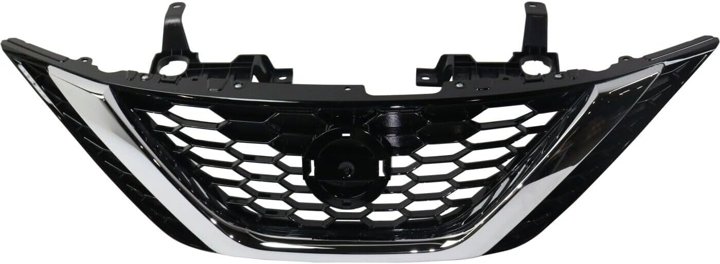 Front Grille Chrome Shell with Gloss Black Insert Direct Replacement Compatible With 2016-2019 Nissan Sentra NI1200279 623103YU0D 623103YU0A