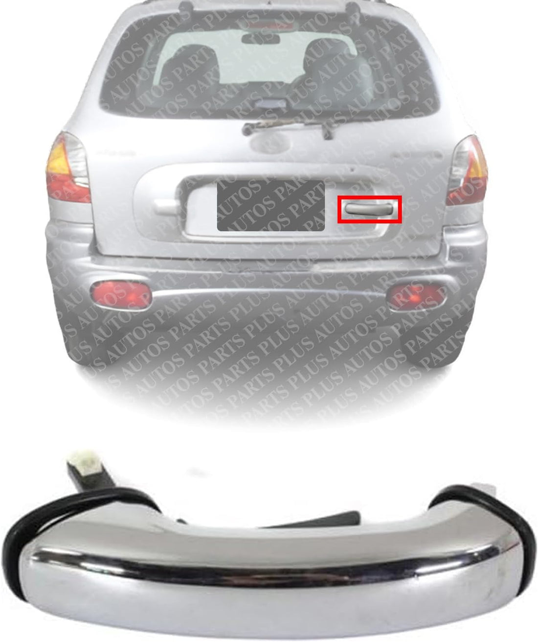Rear Tail Gate Handle Chrome Direct Replacement Compatible with 2001-2004 Hyundai Santa HY1915100 8126026010