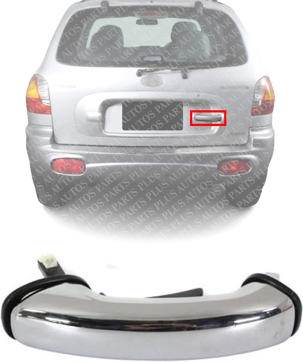 Rear Tail Gate Handle Chrome Direct Replacement Compatible with 2001-2004 Hyundai Santa HY1915100 8126026010