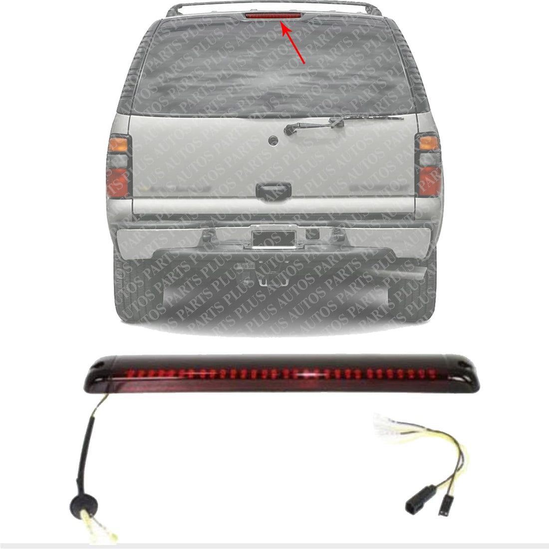 Third Brake Light High Mount Stop Lamp Direct Replacement Compatible With 1992-2004 Chevrolet Suburban / 1992-2006 GMC Yukon GM2890102 GM2890103 15030176 15145321