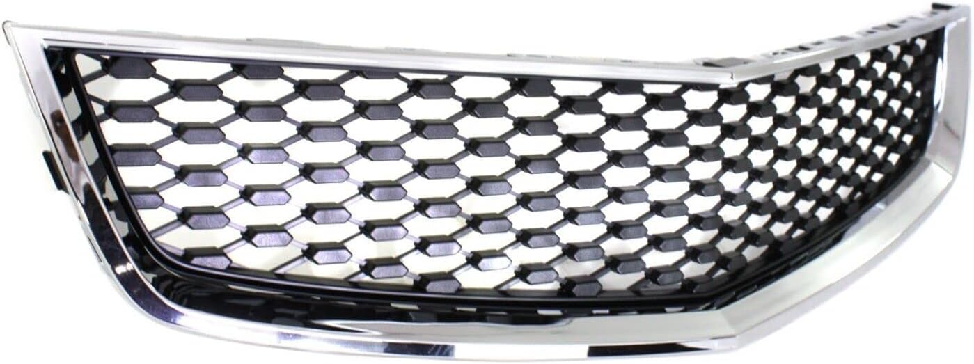 Front Bumper Grille Chrome Shell With Painted Black Insert Direct Replacement Compatible With 2010-2015 Chevrolet Equinox GM1200621 25798747
