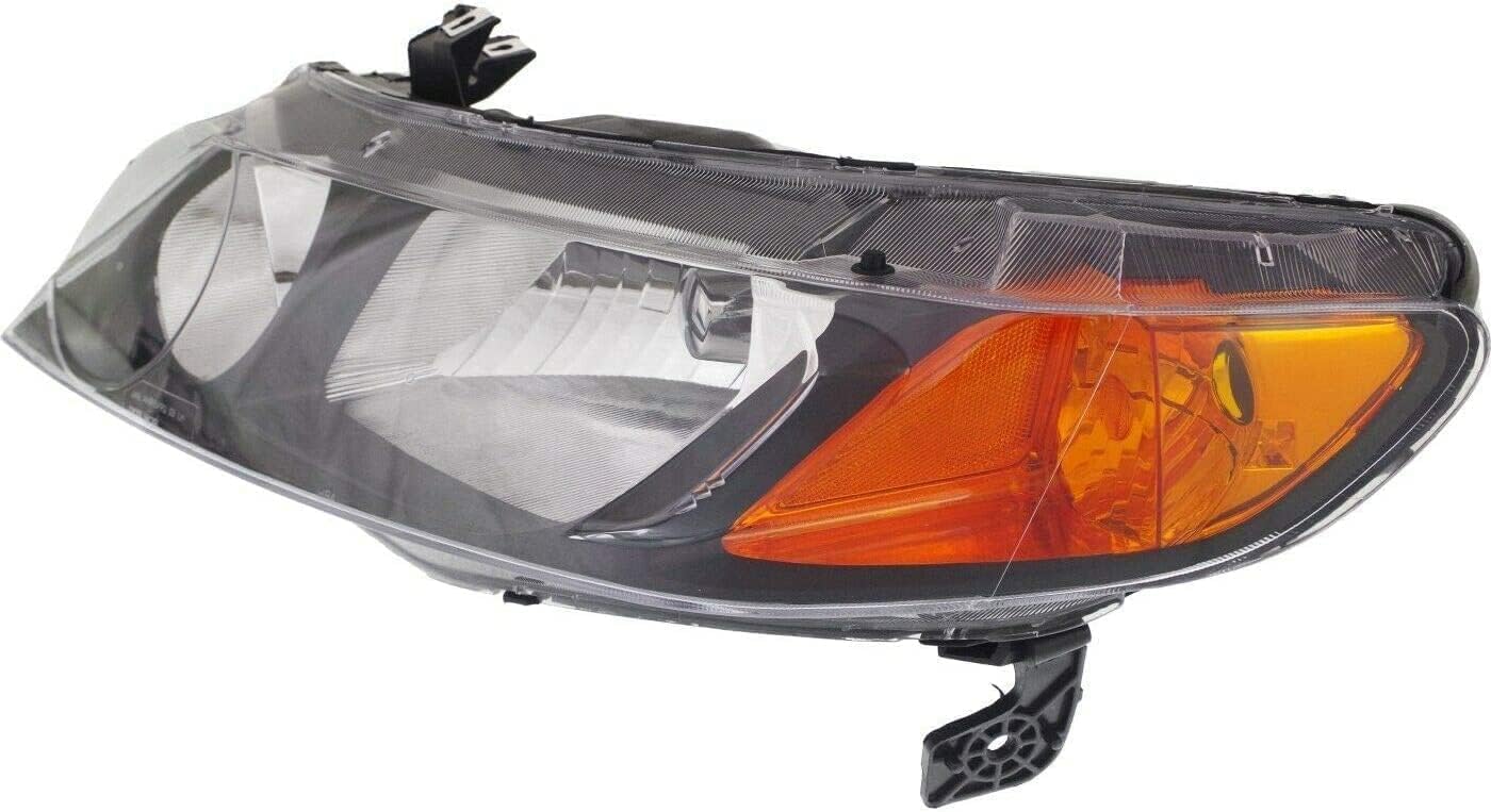 Set Of 2 Front Headlight Lens And Housing Right Passenger & Left Driver Side Direct Replacement Compatible With 2006-2008 Honda Civic HO2502125 HO2503125 33101SNAA02 33151SNAA02