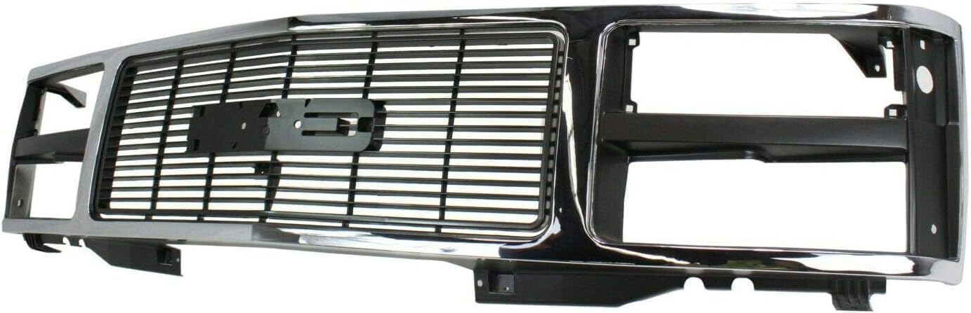 Front Grille Chrome Shell With Black Insert Direct Replacement Compatible With 1988-1993 GMC C/k Series GM1200229 15615109