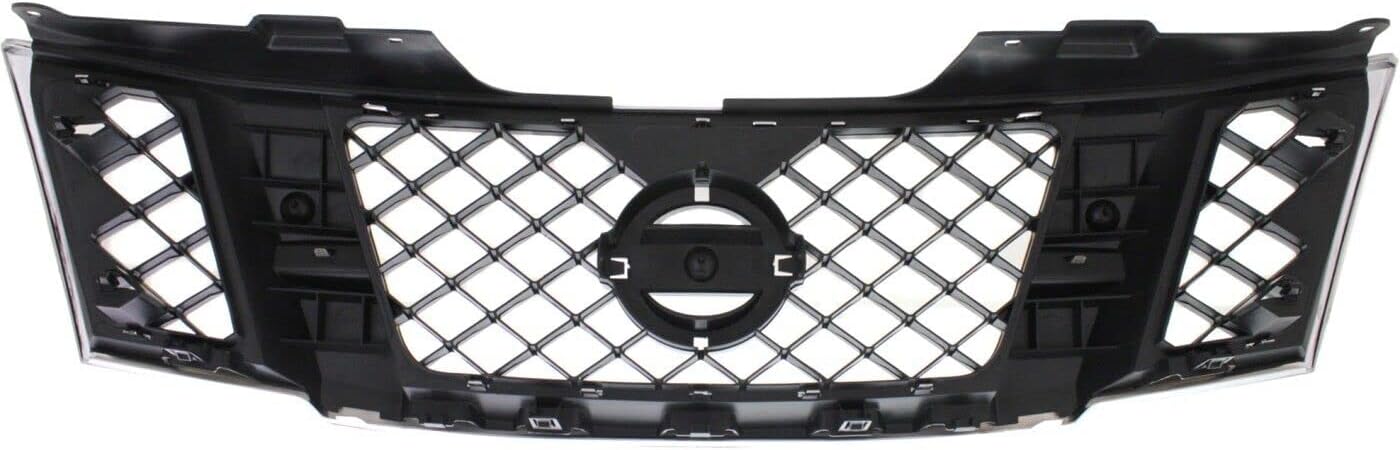 Front Grille Chrome Shell With Black Insert Plastic 2008-2012 Nissan Pathfinder Direct Replacement Compatible With 2008-2012 Nissan Pathfinder NI1200251 62310ZS00A