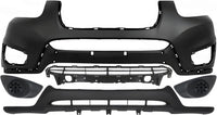 Front Bumper Cover Primed Plastic + Lower Valance + Grille Textured + Fog Light Cover Left Driver & Right Passenger Side Direct Replacement Compatible With 2010-2012 Hyundai Santa Fe