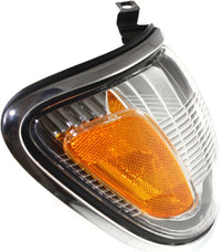 Front Corner Lights Assembly With Chrome Trim Left Driver Side Direct Replacement Compatible With 2001-2004 Toyota Tacoma TO2520161 8162004080