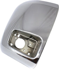 Front Bumper End Cap With Fog Light Hole Chrome Plastic Right Passenger Side Direct Replacement Compatible With 2007-2012 Chevrolet Silverado 2500 HD 3500 HD GM1017108 15839252