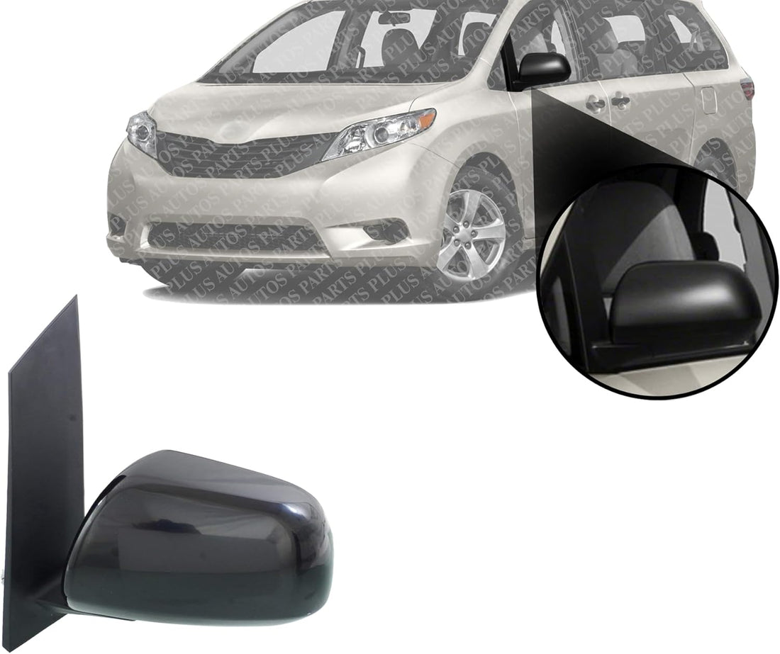 Front Power Mirror Manual Folding Heated Primed Left Driver Side Direct Replacement Compatible With 2015-2020 Toyota Sienna TO1320339 8794008150C1 8794008150