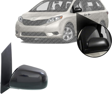Front Power Mirror Manual Folding Heated Primed Left Driver Side Direct Replacement Compatible With 2015-2020 Toyota Sienna TO1320339 8794008150C1 8794008150