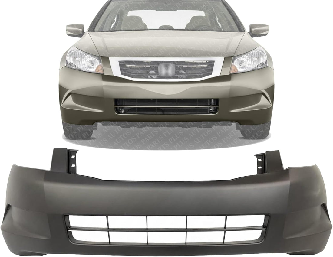 Front Bumper Cover Primed without Fog Light Holes Direct Replacement Compatible With 2008-2010 Honda Accord HO1000254 04711TA0A90ZZ