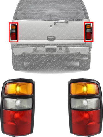 Set Of 2 Tail Light Lens And Housing Right Passenger & Left Driver Side Direct Replacement Compatible With 2004-2006 Chevrolet Suburban/GMC Yukon 15832092-PFM 15832091-PFM
