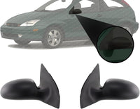 Set of 2 Front Power Mirrors Non-Folding Non Heated Textured Right Passenger & Left Driver Side Direct Replacement Compatible With 2000-2007 Ford Focus FO1320180 FO1321180
