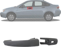 Front Exterior Door Handle + Cover with Keyhole Primed Plastic Left Driver Side Direct Replacement Compatible with 2008-2011 Ford Focus FDH010117 8S4Z5422404BAPTM