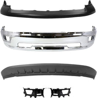 Front Bumper Chrome + Upper Cover + Lower Valance Air Dam Primed + Brackets Right Passenger & Left Driver Side Direct Replacement Compatible With 2009-2012 Dodge Ram 1500 CH1002386