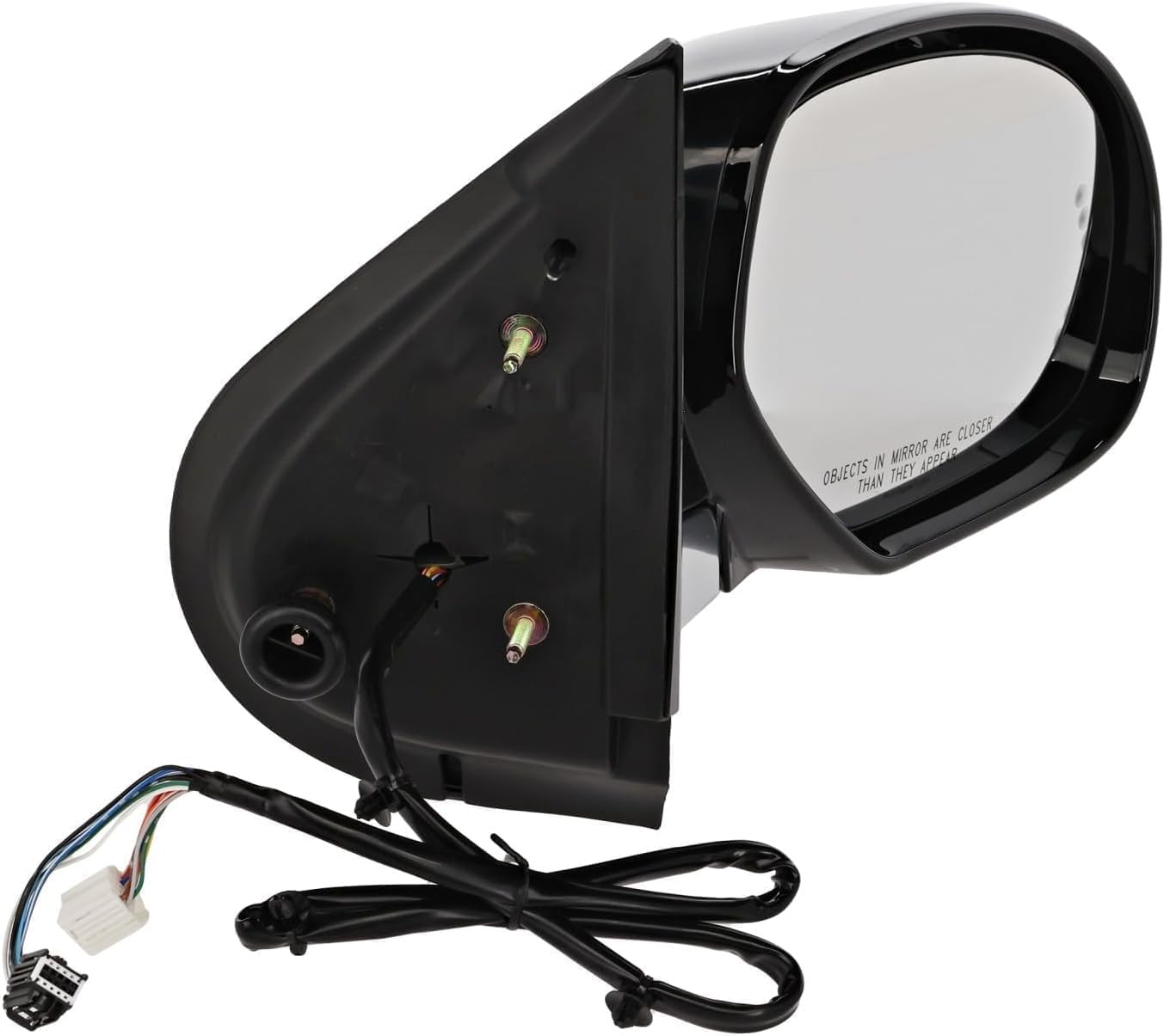 Set of 2 Front Power Mirrors Folding Heated Chrome Body With Primed Cap Left Driver & Right Passenger Side Direct Replacement Compatible With 2007-2014 Cadillac Escalade 25776162