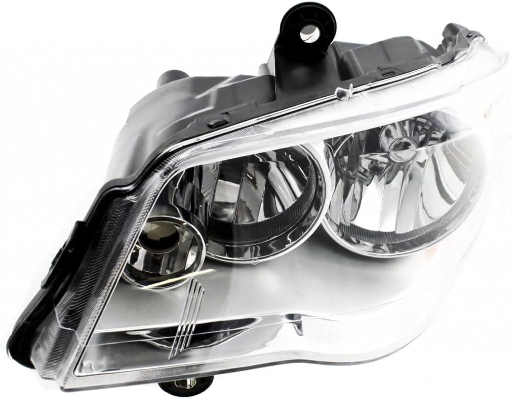 Front Head Light Assembly Chrome Interior Left Driver Side Direct Replacement Compatible With 2011-2020 Dodge Grand Caravan / 2008-2016 Chrysler Town & Country CH2502192 5113337AI