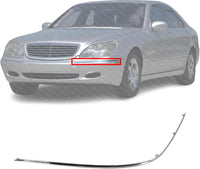 New Front Bumper Molding Chrome Left Driver Side Direct Replacement For Mercedes Benz S-Class 2000-2002 2208850174 MB1058102
