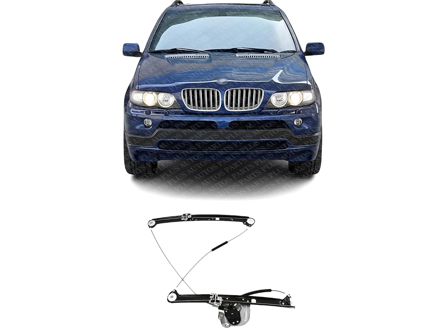 Front Power Window Regulator Without Motor Left Driver Side Direct Replacement Compatible with 2000-2006 BMW X5 BM1350104 51338254911