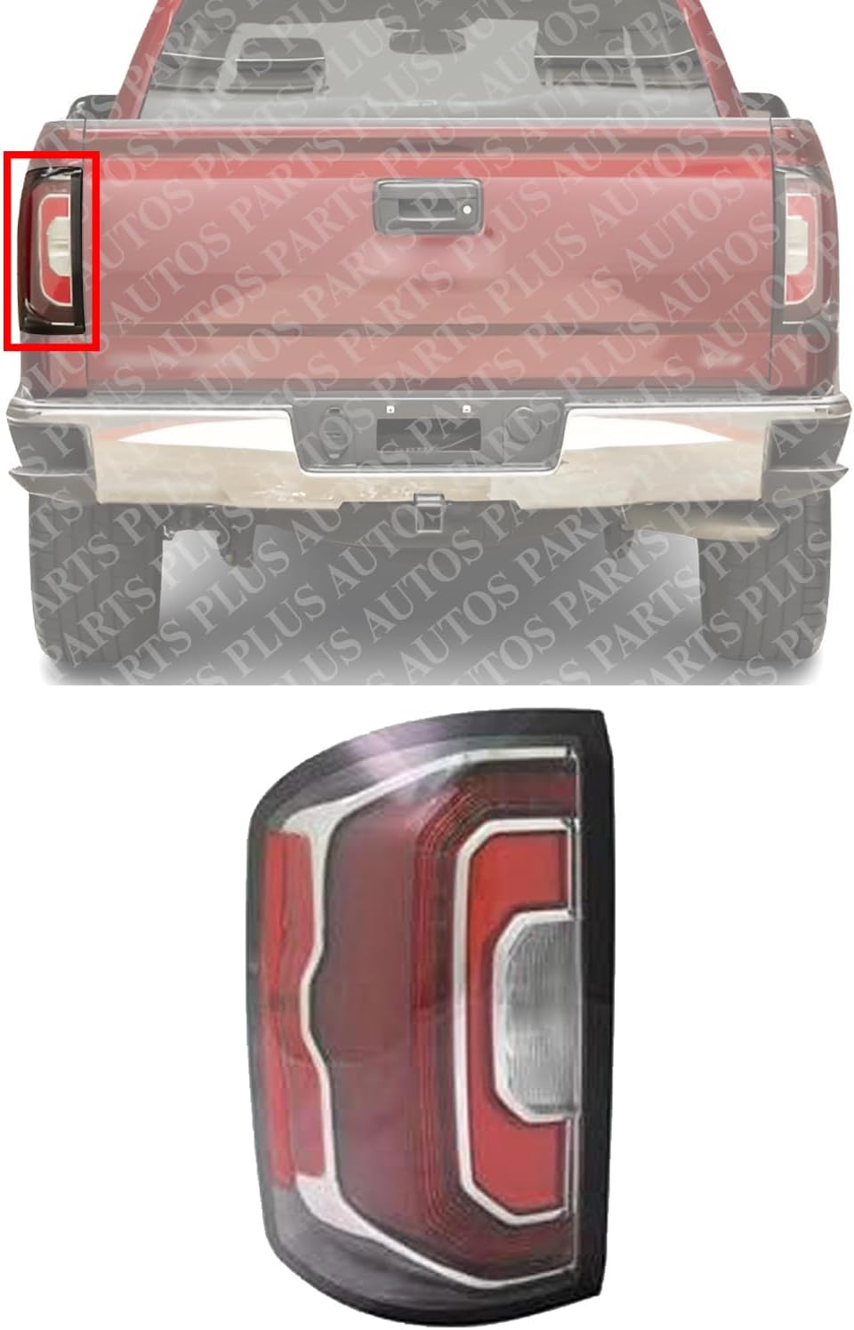 Tail Light Assembly LED Left Driver Side Direct Replacement Compatible With 2016-2018 GMC Sierra 1500 GM2800295 84233587