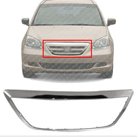 Front Center Grille Surround Trim Molding Chrome Direct Replacement Compatible With 2005-2007 Honda Odyssey HO1202103 71122SHJA01