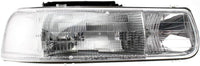 Front Grille Cross Bar Insert With Chrome Center-Bar + Head Lights + Park Lamps Right & Left Side Direct Replacement Compatible With Chevy Silverado 1999-02 / Tahoe/Suburban 2000-06
