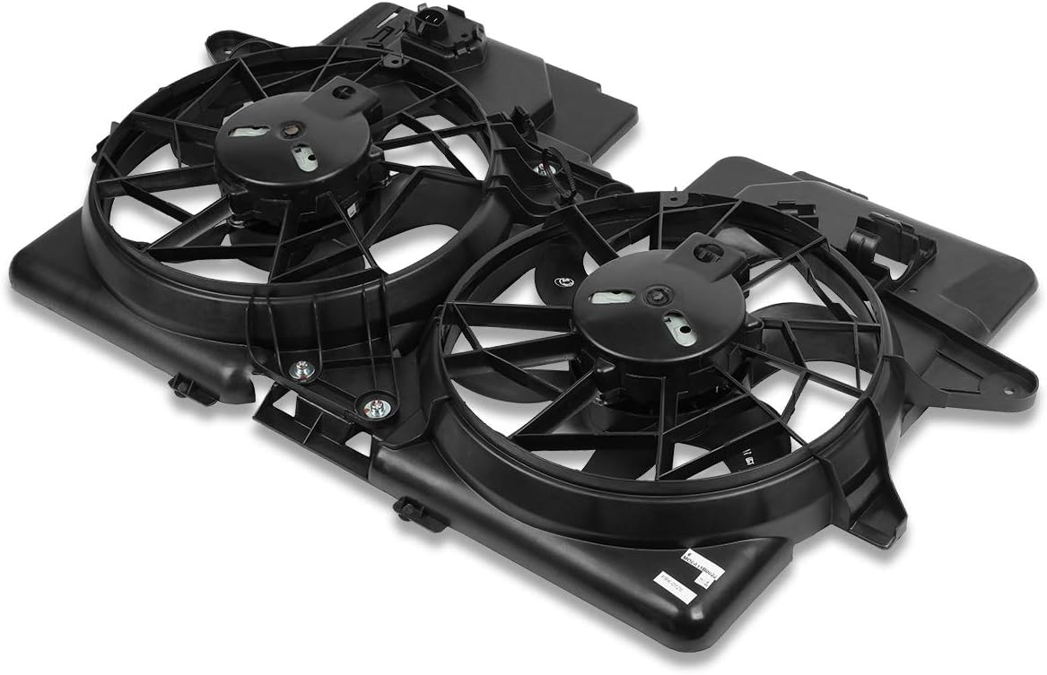 Front Dual Cooling Fan Assembly Plastic Direct Replacement Compatible with 2001-2004 Ford Escape / 2001-2006 Mazda Tribute MA3115121 2L8Z8C607GA