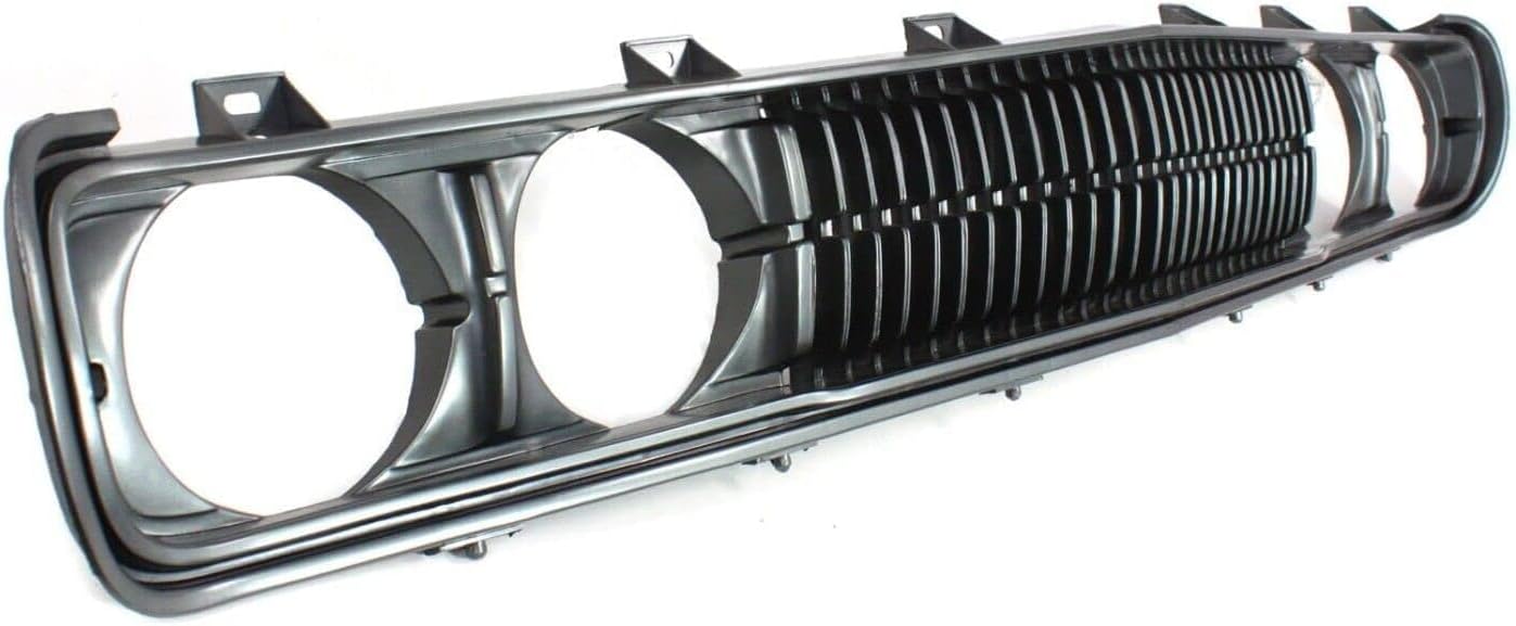Front Grille Assembly Painted Silver Shell And Insert Plastic With Molding Direct Replacement Compatible With 1972-1979 Nissan 620 NI1200103 F2301B9501