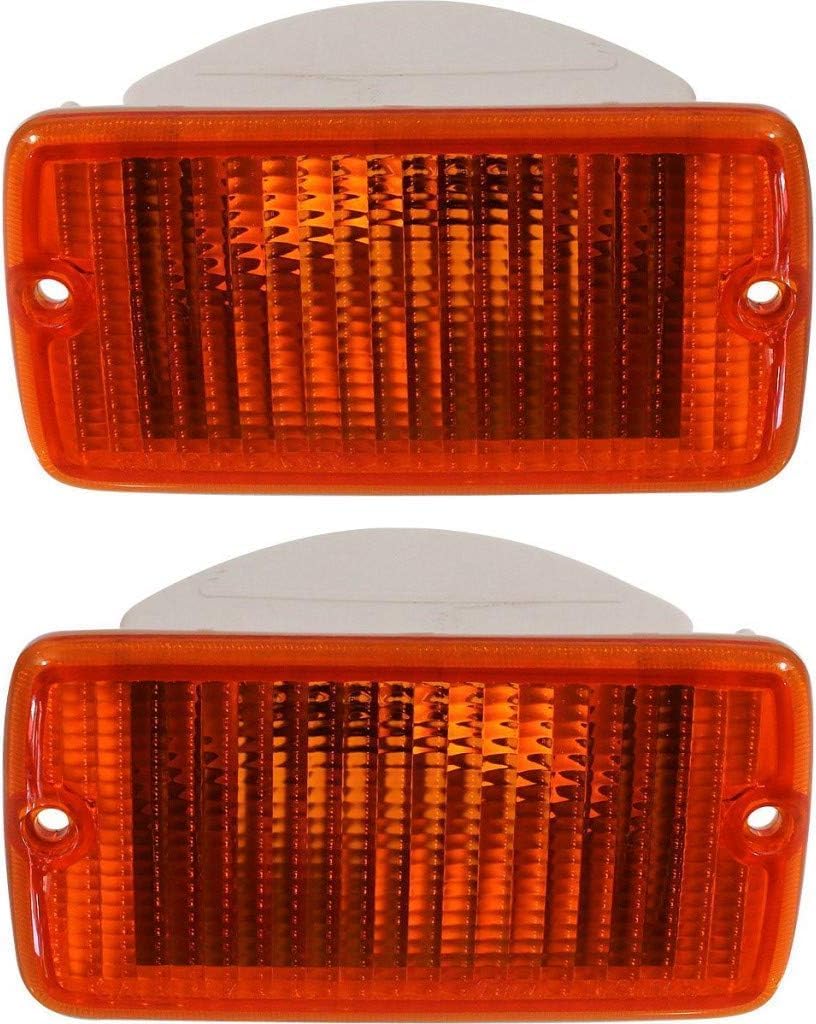 Front Bumper End Caps + Signal & Side Marker Lamp Direct Replacement Compatible With Jeep Wrangler 2001-2006 CH2520141 CH2521141 CH2550120 CH2551120 CH1005128 CH1004128 55156489AB