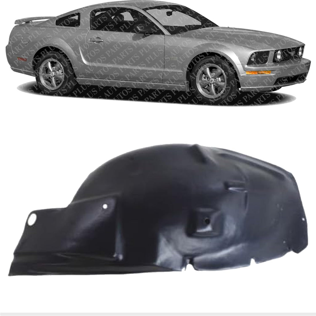 Front Fender Liner Right Passenger Side Direct Replacement Compatible With 2005-2009 Ford Mustang FO1251130 5R3Z16102BA