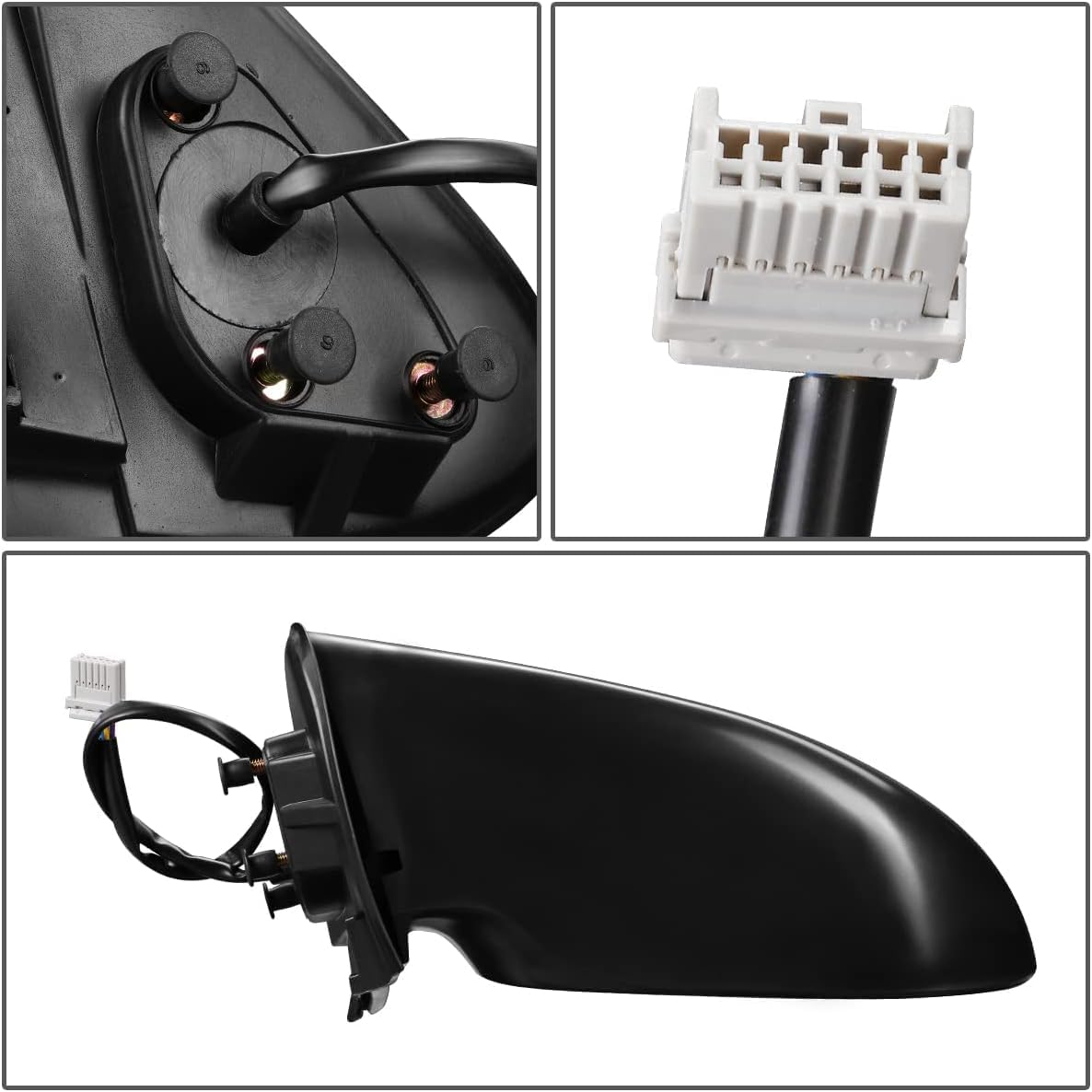 Front Power Mirror Non-Folding Primed Left Driver Side Direct Replacement Compatible With 2000-2006 Nissan Sentra NI1320133 963025M205