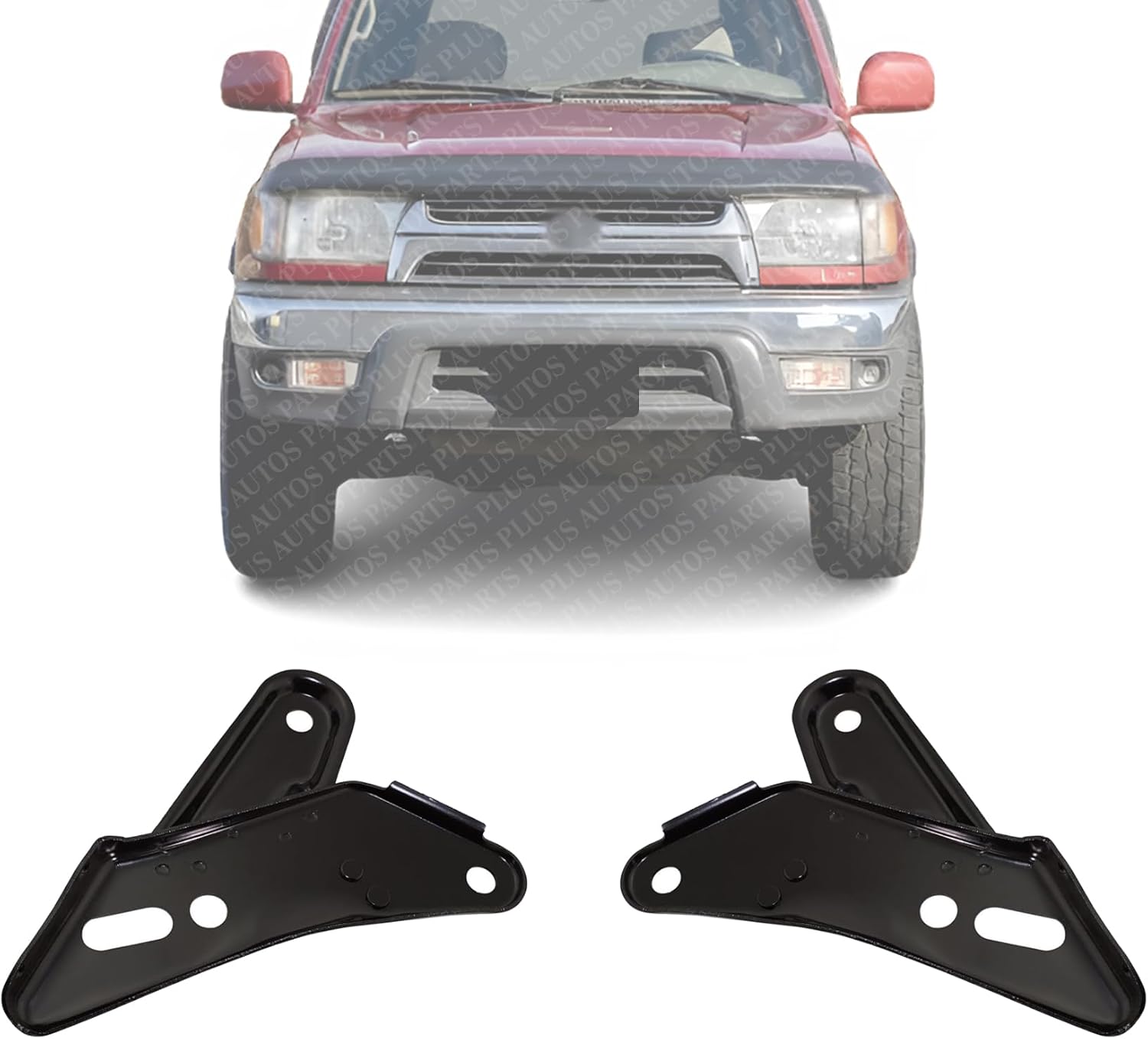 AUTOS PARTS PLUS Set of 2 Front Bumper Arm Mounting Brackets Steel Left Driver & Right Passenger Side Direct Replacement Compatible with 1999-2002 Toyota 4Runner TO1066126 TO1067126 5201135070