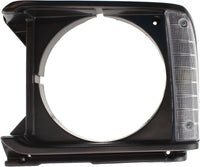Front Grille Assembly Primed Shell And Insert + Head Light Bezels Gray Left Driver & Right Passenger Side Direct Replacement Compatible With 1980-1981 Toyota Pickup TO1200143