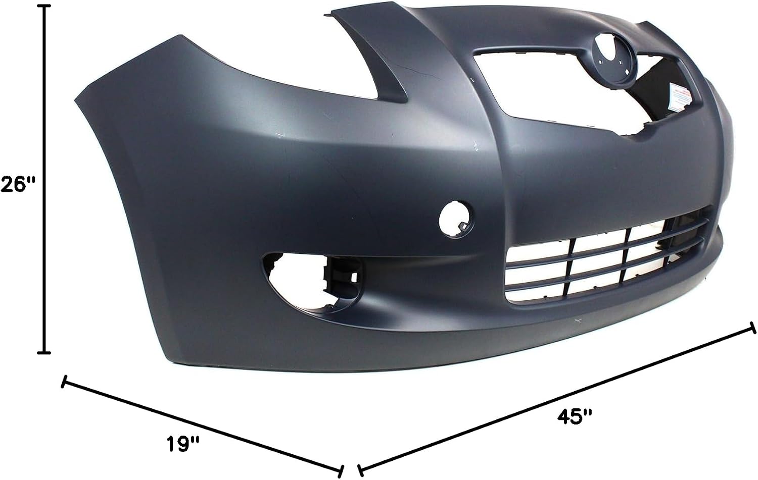 Front Bumper Cover Primed With Fog Light Holes Direct Replacement Compatible With 2007-2008 Toyota Yaris TO1000325 5211952925