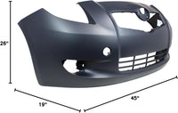 Front Bumper Cover Primed With Fog Light Holes Direct Replacement Compatible With 2007-2008 Toyota Yaris TO1000325 5211952925