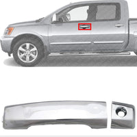 Front Exterior Door Handle Chrome with Cap Left Driver Side Direct Replacement Compatible with 2004-2018 Nissan Titan / 2016-2018 Titan FDH010267 80640ZC00A 80647ZC00A