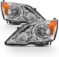 Set Of 2 Front Head Light Left Driver & Right Passenger Side Direct Replacement Compatible With 2007-2011 Honda CR-V HO2502129 HO2503129 33151SWAA01 33101SWAA01