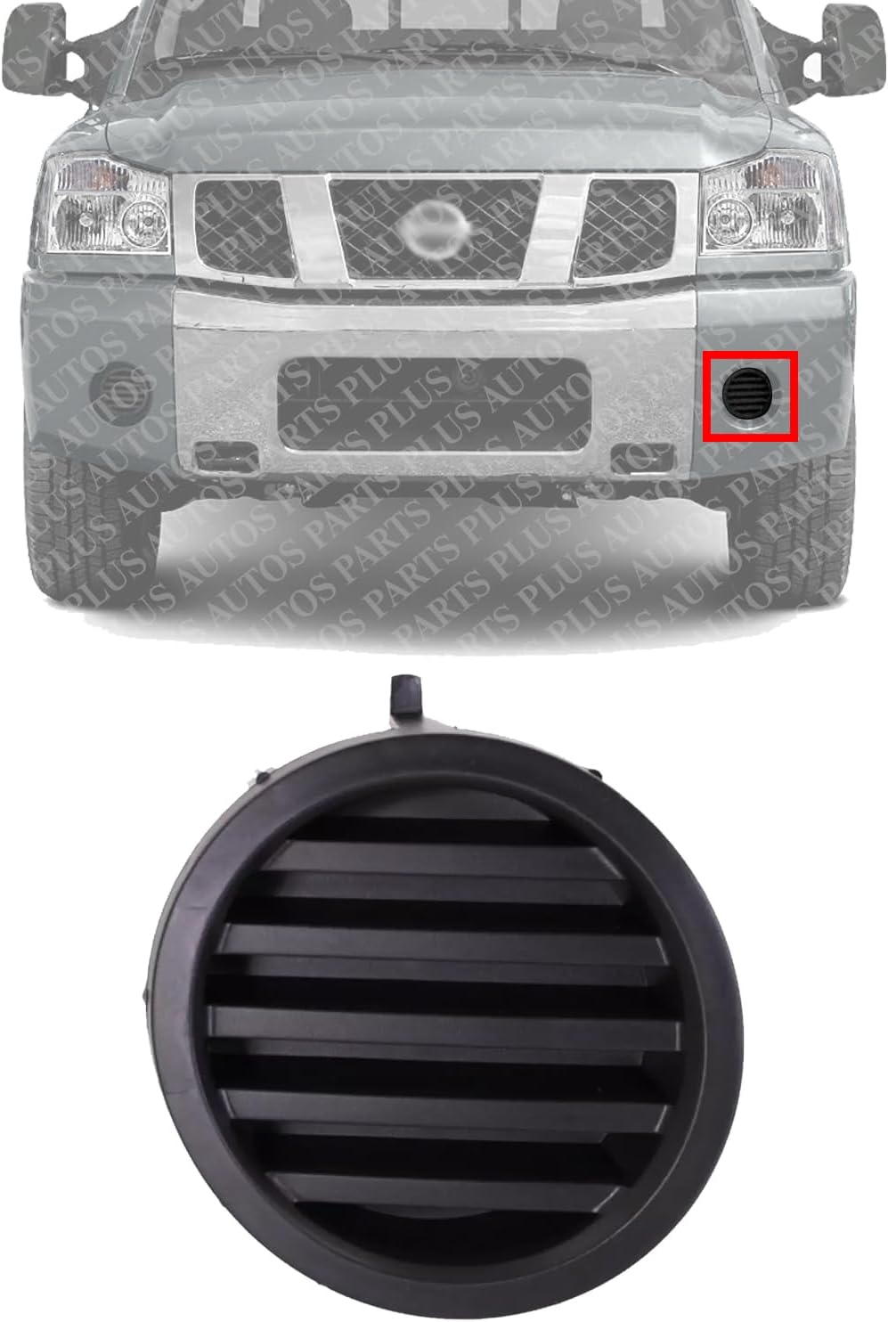 Front Fog Light Cover Primed Left Driver Side Direct Replacement Compatible With 2004-2015 Nissan Titan NI1038108 622577S200