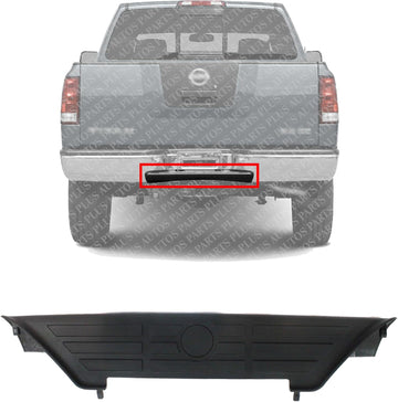 Rear Center Bumper Face Bar Step Pad Molding Trim Textured Direct Replacement Compatible With 2004-2015 Nissan Titan NI1191100 850747S200