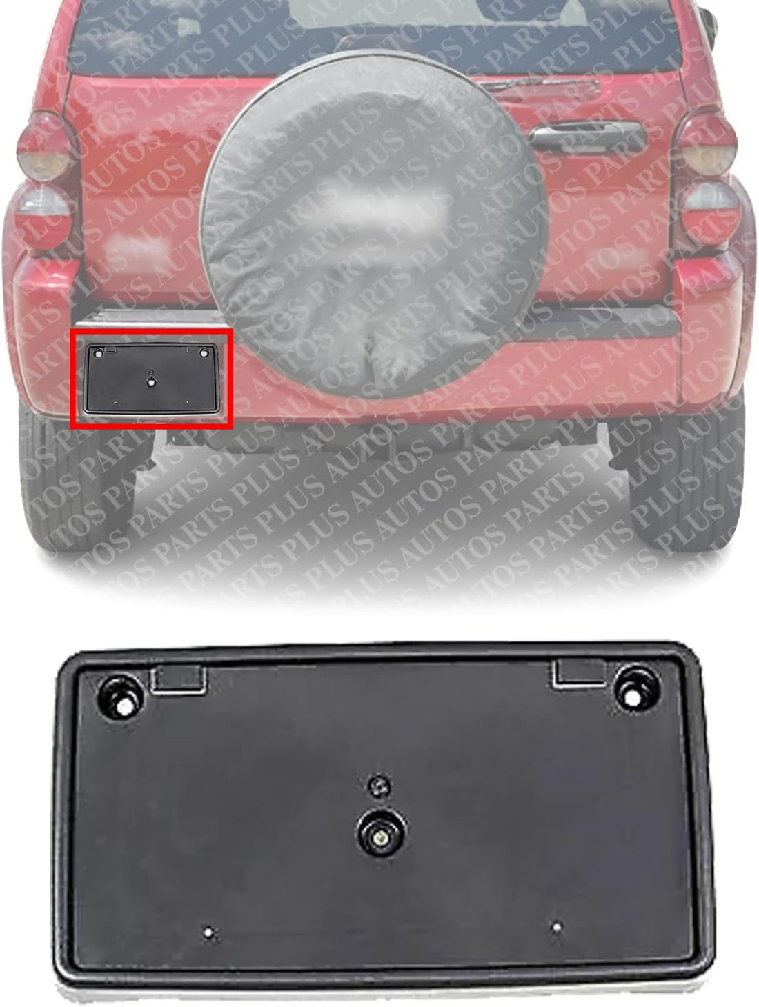 Front Or Rear Bumper License Plate Bracket Direct Replacement Compatible with 2005-2007 Jeep Liberty CH1068116 55156886AA