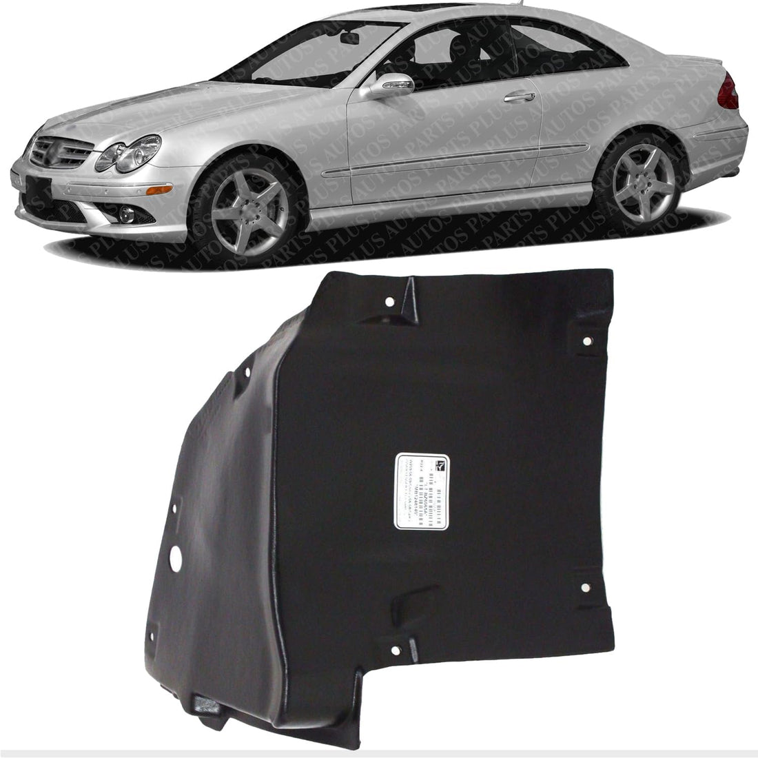 Front Lower Section Fender Liner Left Driver Side Direct Replacement Compatible With 2006-2009 Mercedes Benz CLK-Class MB1248140 2098841322