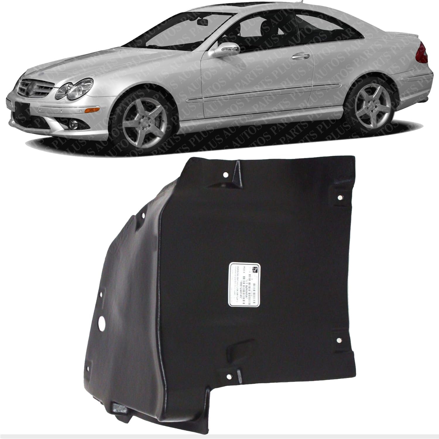 Front Lower Section Fender Liner Left Driver Side Direct Replacement Compatible With 2006-2009 Mercedes Benz CLK-Class MB1248140 2098841322